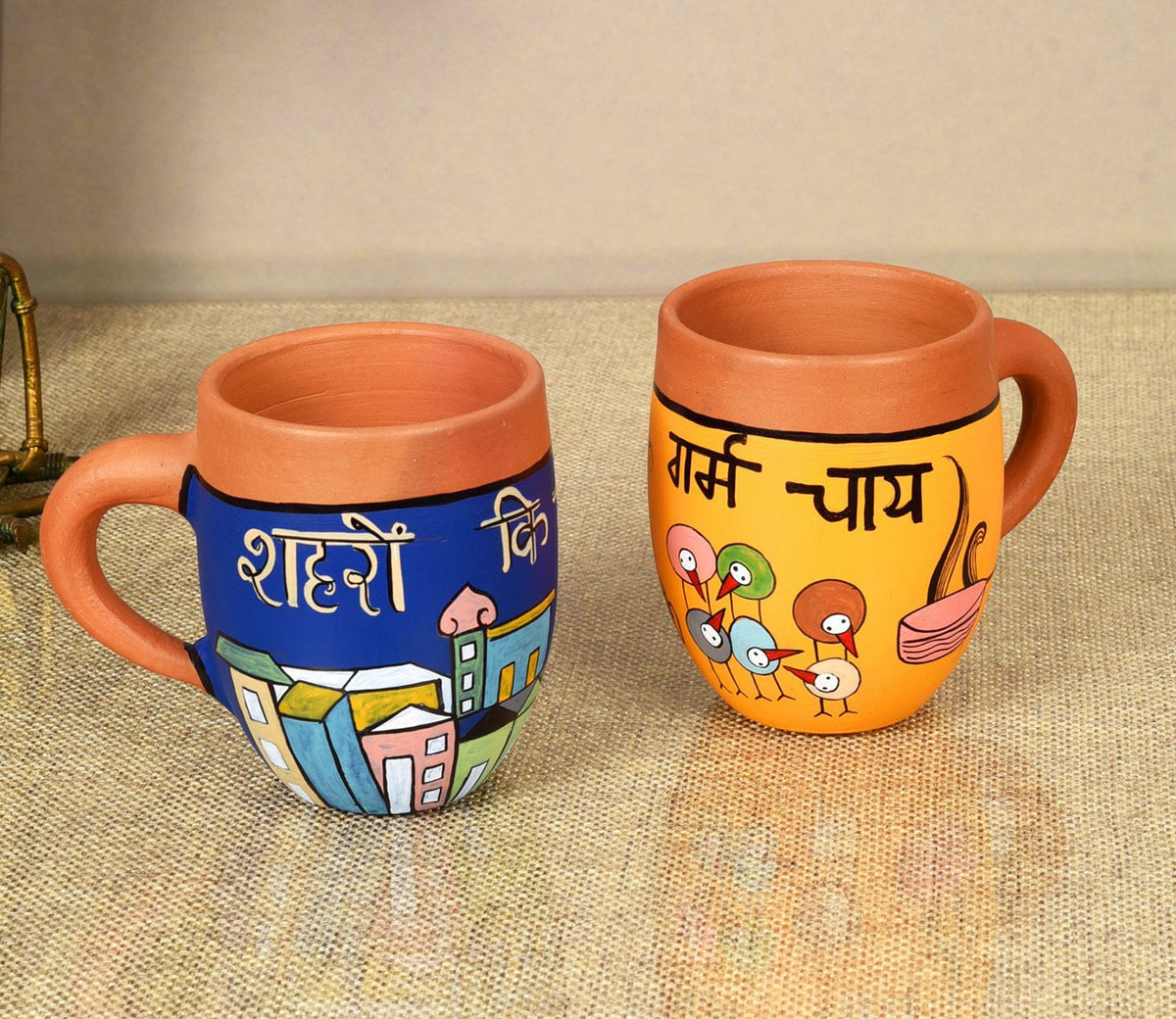 Earthen Elegance Hand Painted Chai Cups