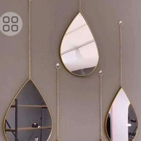 Trueliving Drop Design Metal Framed  Decorative Wall Group Mount Mirror | 12" x 24"