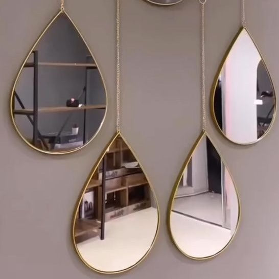 Trueliving Drop Design Metal Framed  Decorative Wall Group Mount Mirror | 12" x 24"