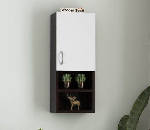 Stark Wall Cabinet (Flowery Wenge - Frosty White Finish)
