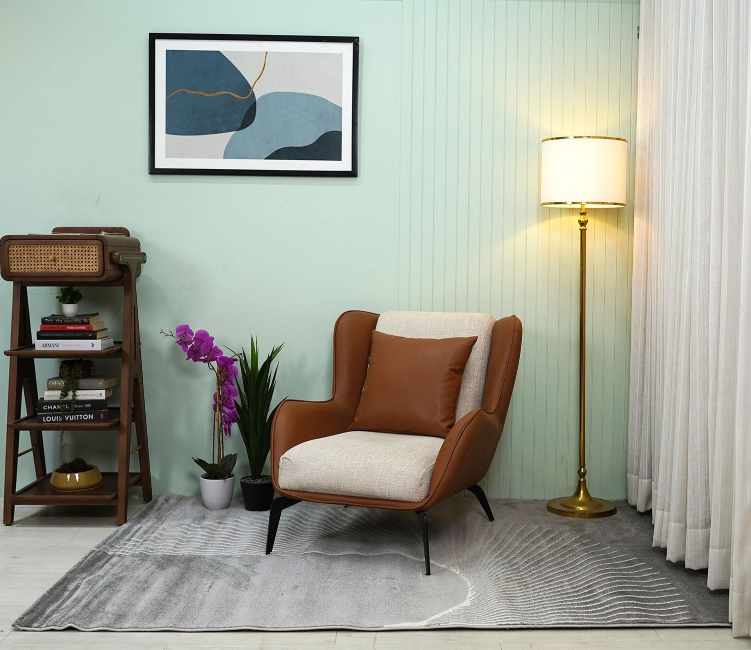 Cherokee Grey Abstract Carpet (7.5 x 5 Feet)