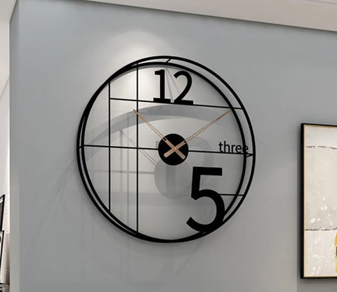 Black Analog Iron Wall Clock