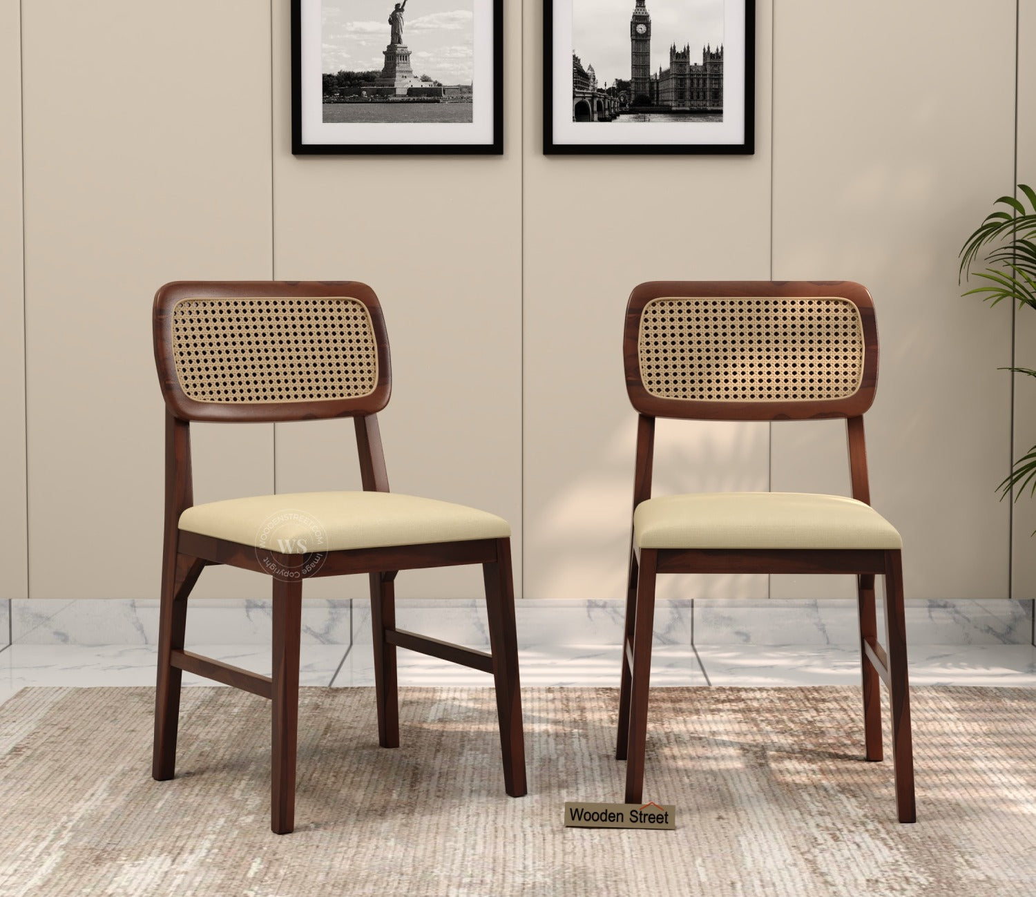 Trois Dining Chairs - Set of 2 (Walnut Finish)