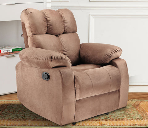 Valios Fabric 1 Seater Manual Recliner Chair (Brown)
