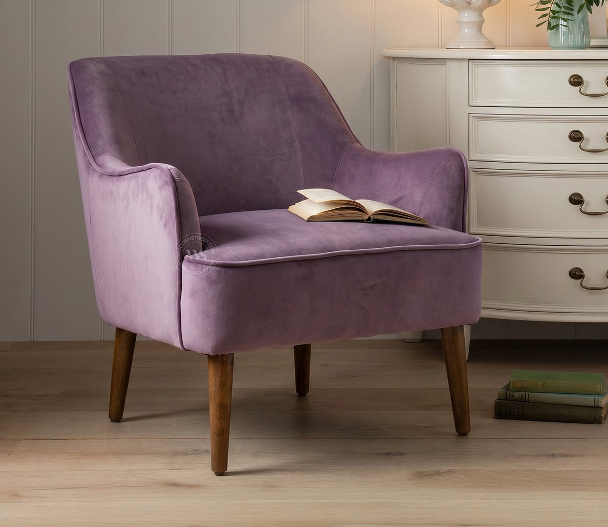 Avira Premium Upholstery Lounge Chair (Salmon Pink)