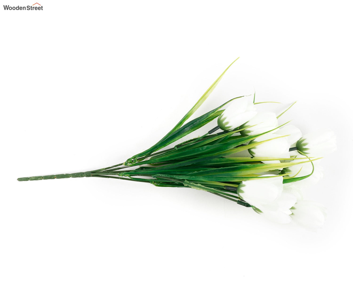 Blissful Bunch Of Roses Artificial Flower- Set Of 5 (White)