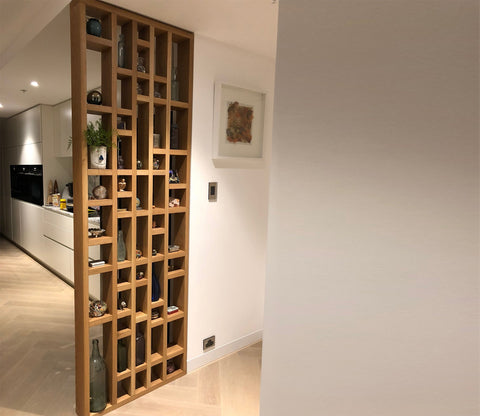 Brown Handcrafted Mango Wood Assembled Wooden Partition