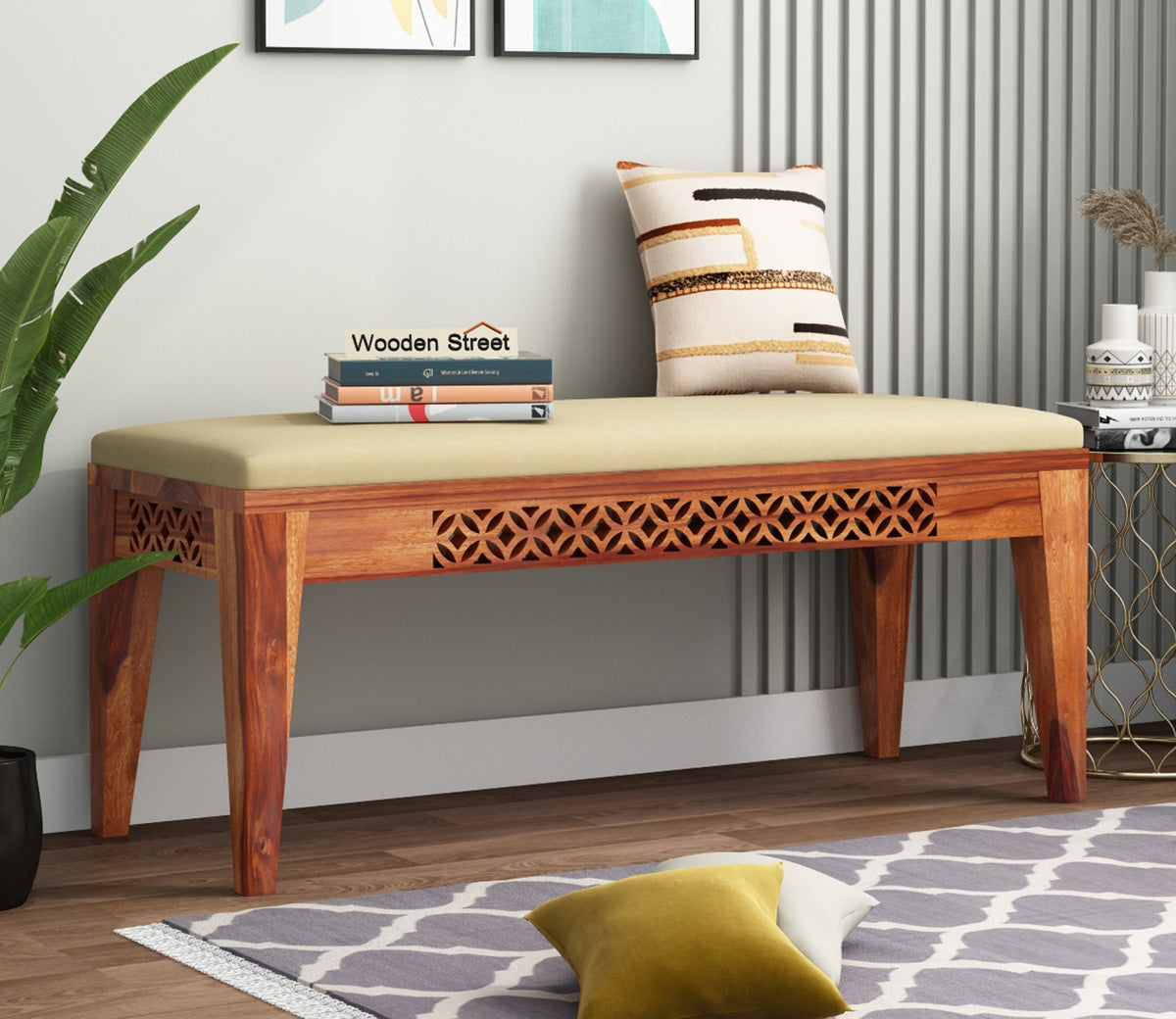 Cambrey Bench without Backrest (Honey Finish)
