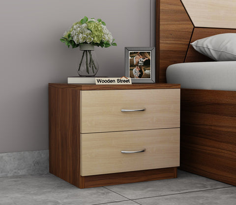 Carmen Bed Side Table (Exotic Teak - Ice Beech Finish)