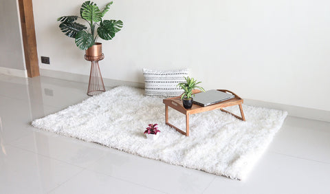 Ivory Soft Shaggy Carpet - 6 x 4 Feet
