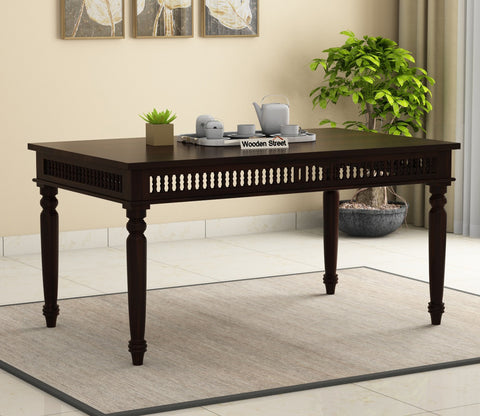 Alanis 6 Seater Dining Table (Walnut Finish)