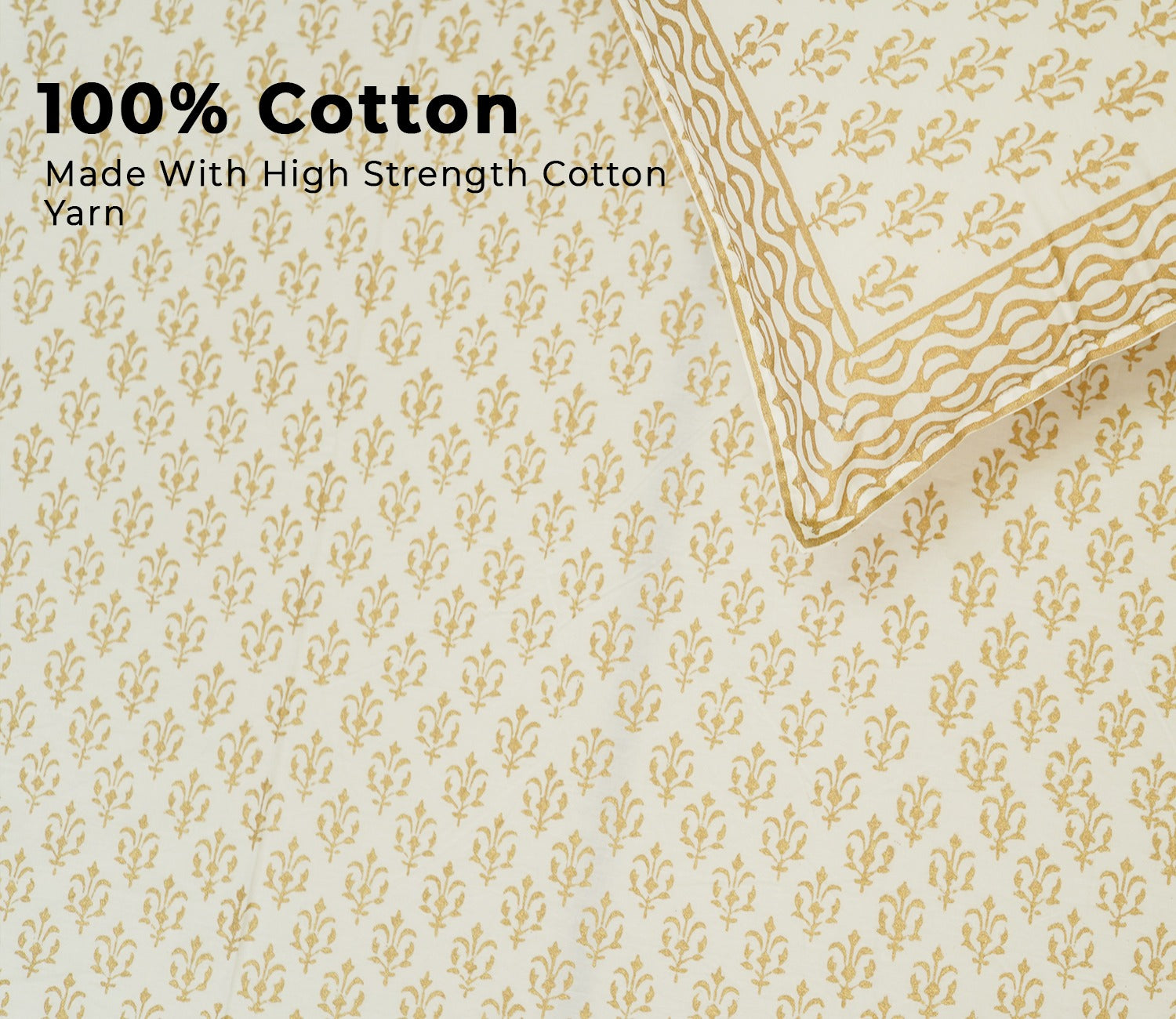 200 TC Double Bed Sheet - Alys Positional Percale Cotton Bedsheet King Size With 2 Pillow Covers
