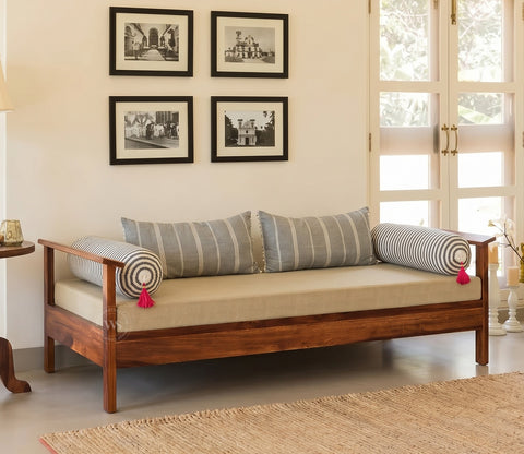Leona Divan with Mattress (Honey Finish)