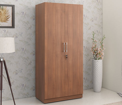 Kosmo Optima 2 Door Engineer Wood Wardrobe (Exotic Teak Finish)