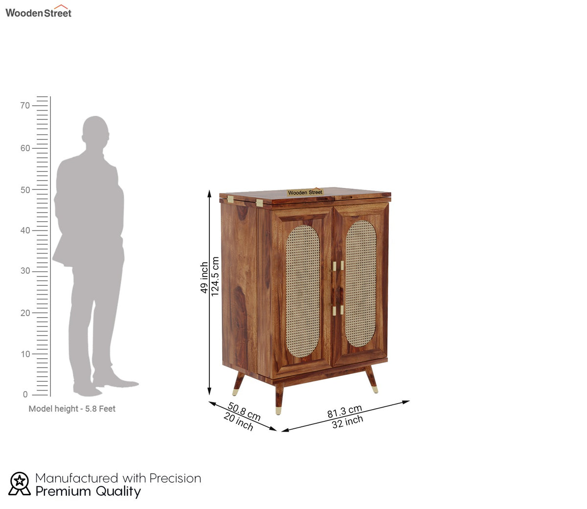 Alora Bar Cabinet (Honey Finish)