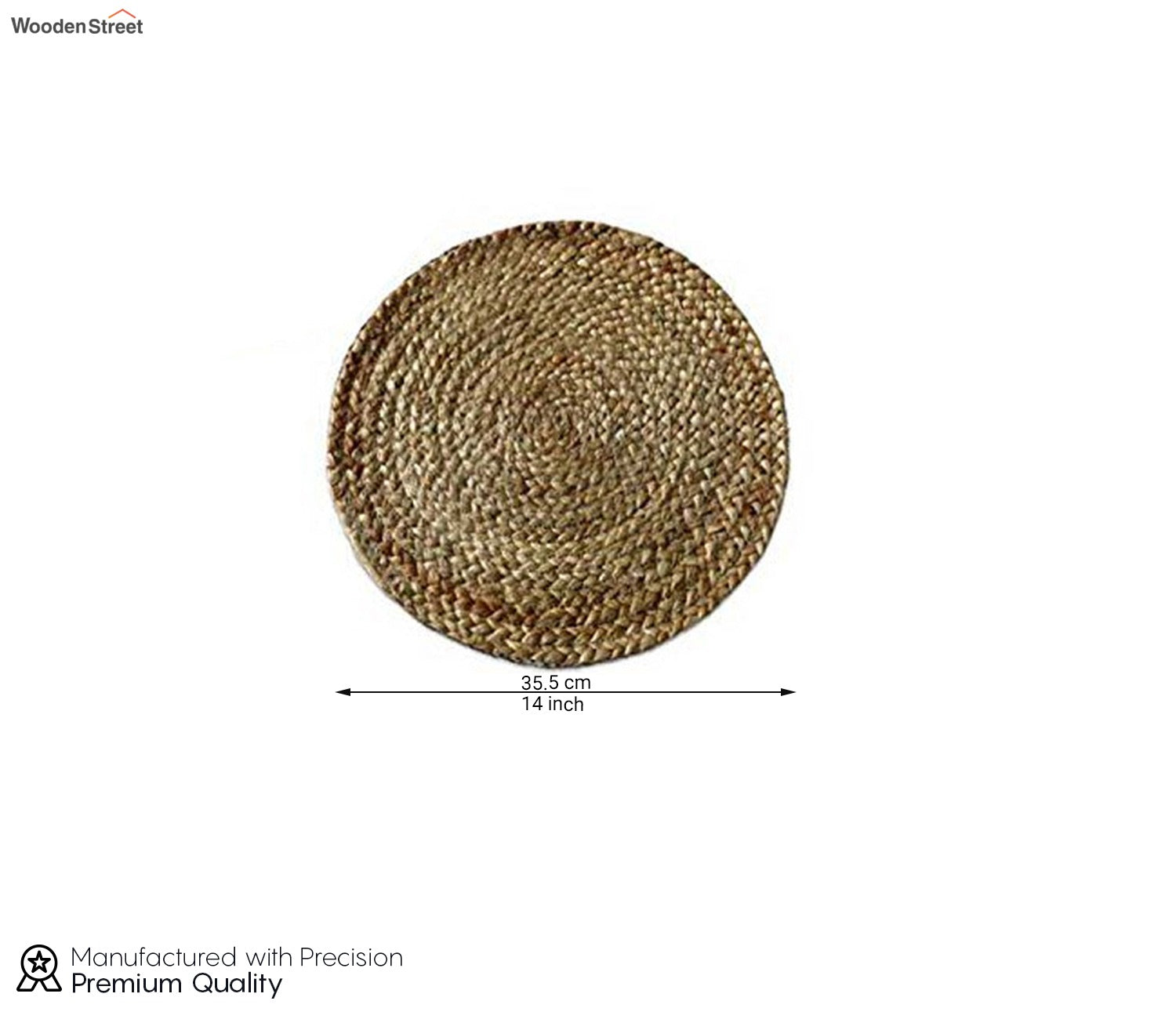 Jute Braided Round Table Placemats - Set of 2