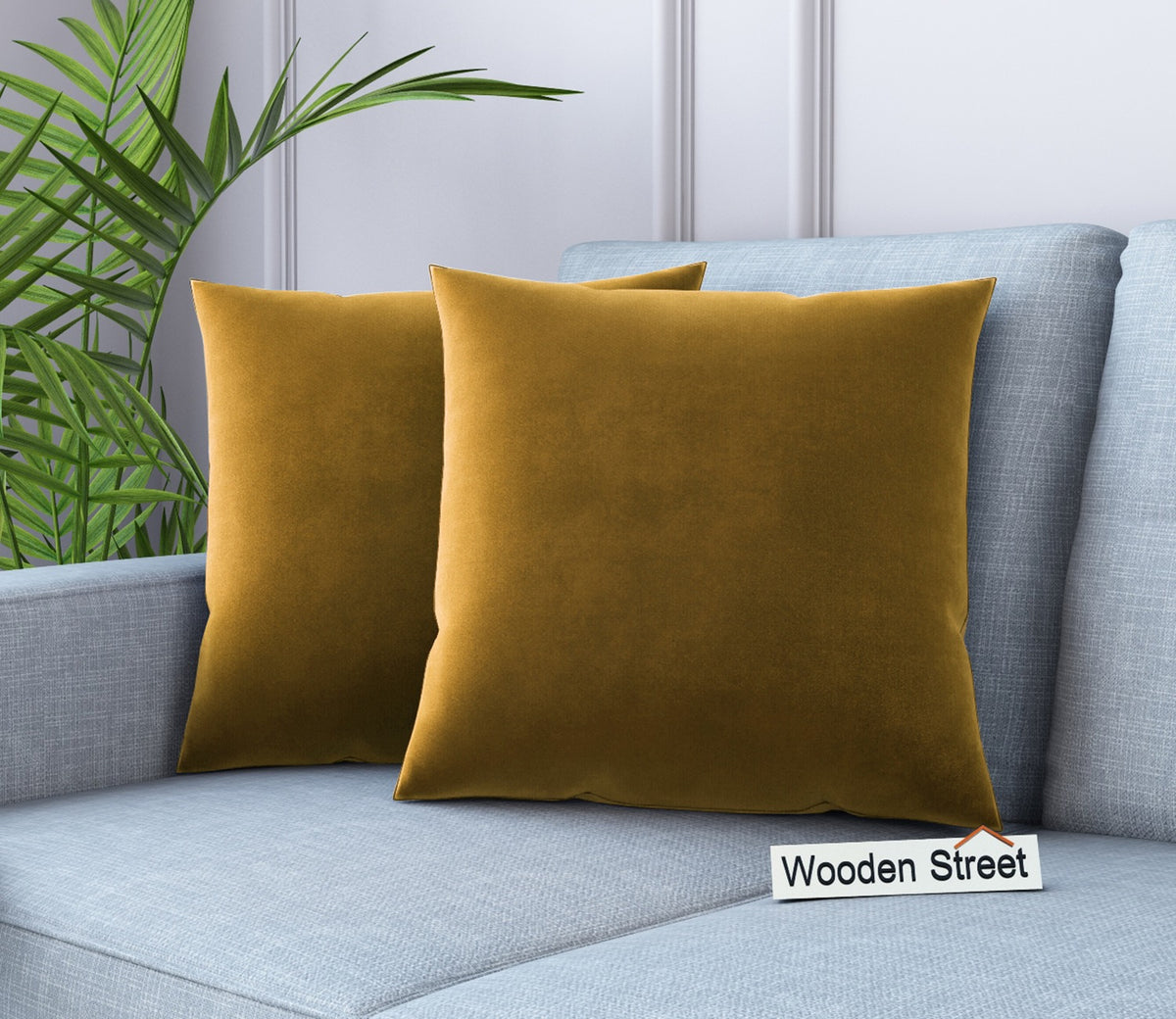 Cupid Velvet Cushion Cover - Pack of 1 (18 x 18 inch, Chestnut Brown)