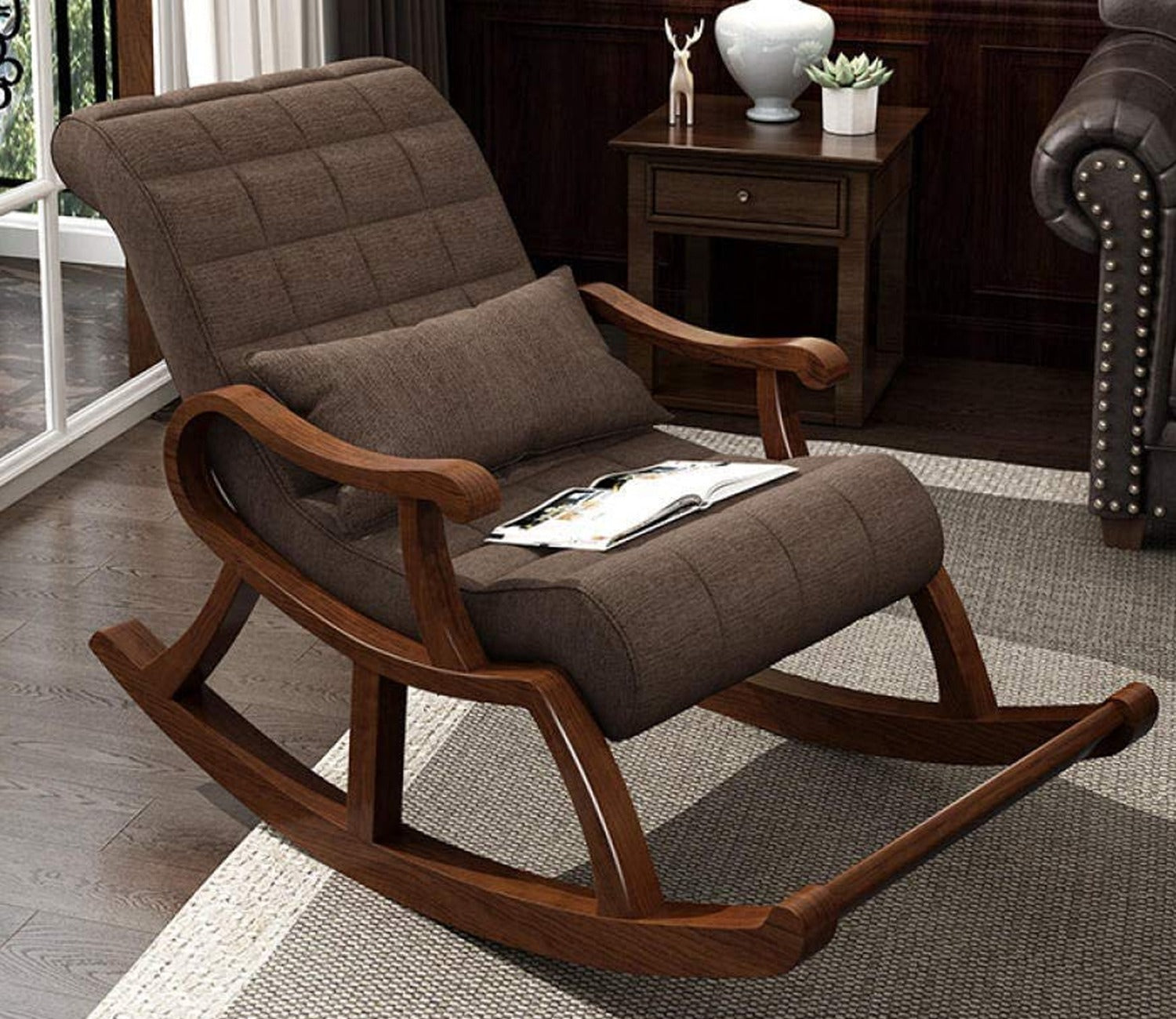 Aurora Wooden Rocking Chair with Cushion