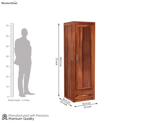 Holden 1 Door Multi-Utility Wardrobe (Honey Finish)