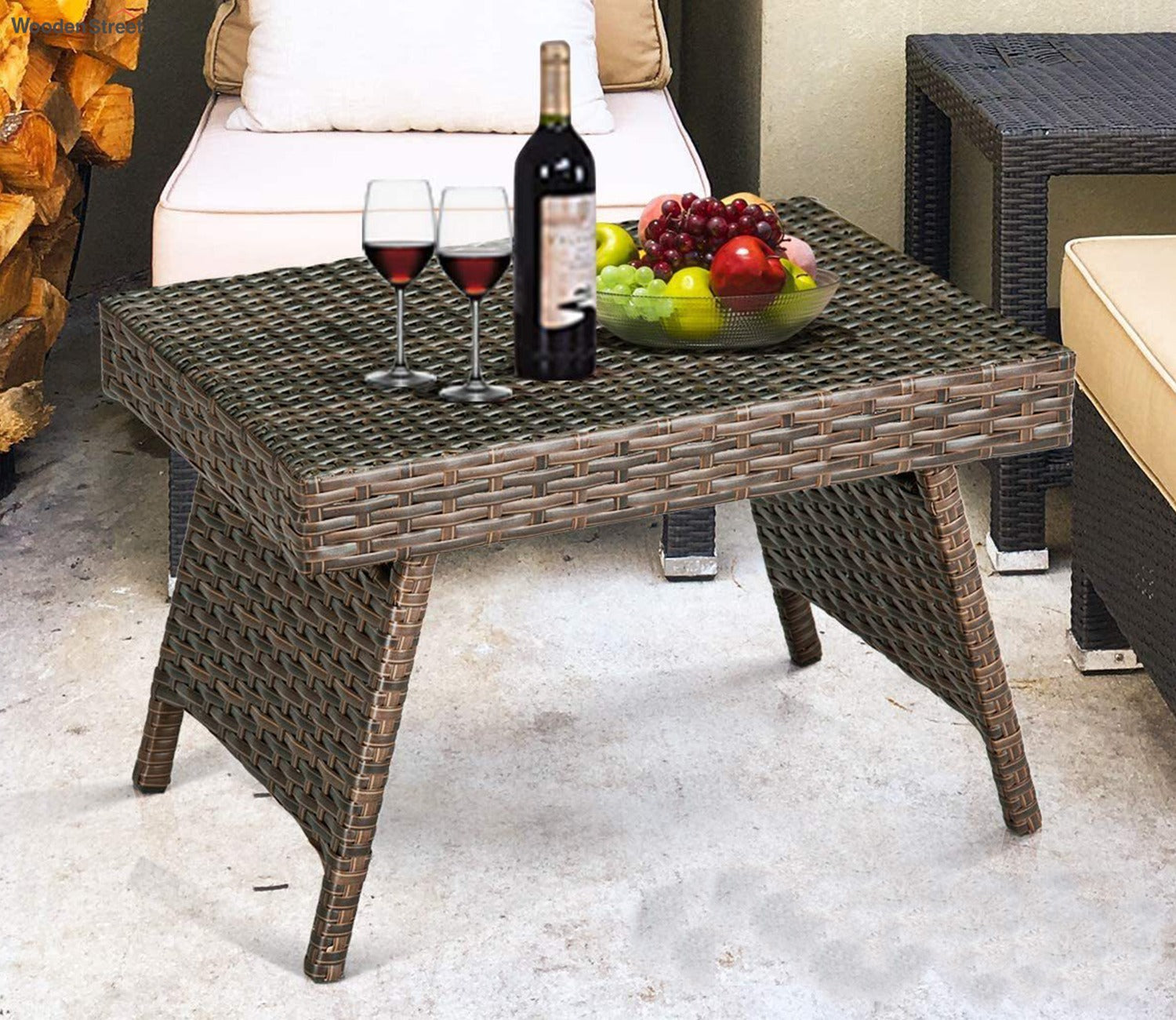Brown Colour Wicker Centre Table