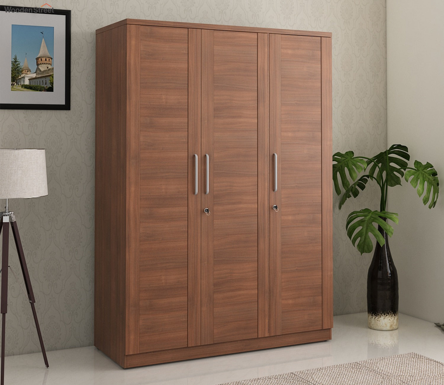Kosmo Grace 3 Door Wardrobe (Exotic Teak Finish)