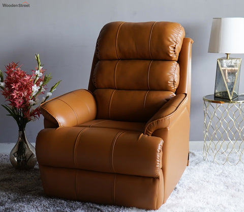 Valencia Leatherette 1 Seater Manual Recliner Sofa (Potters Clay Brown)