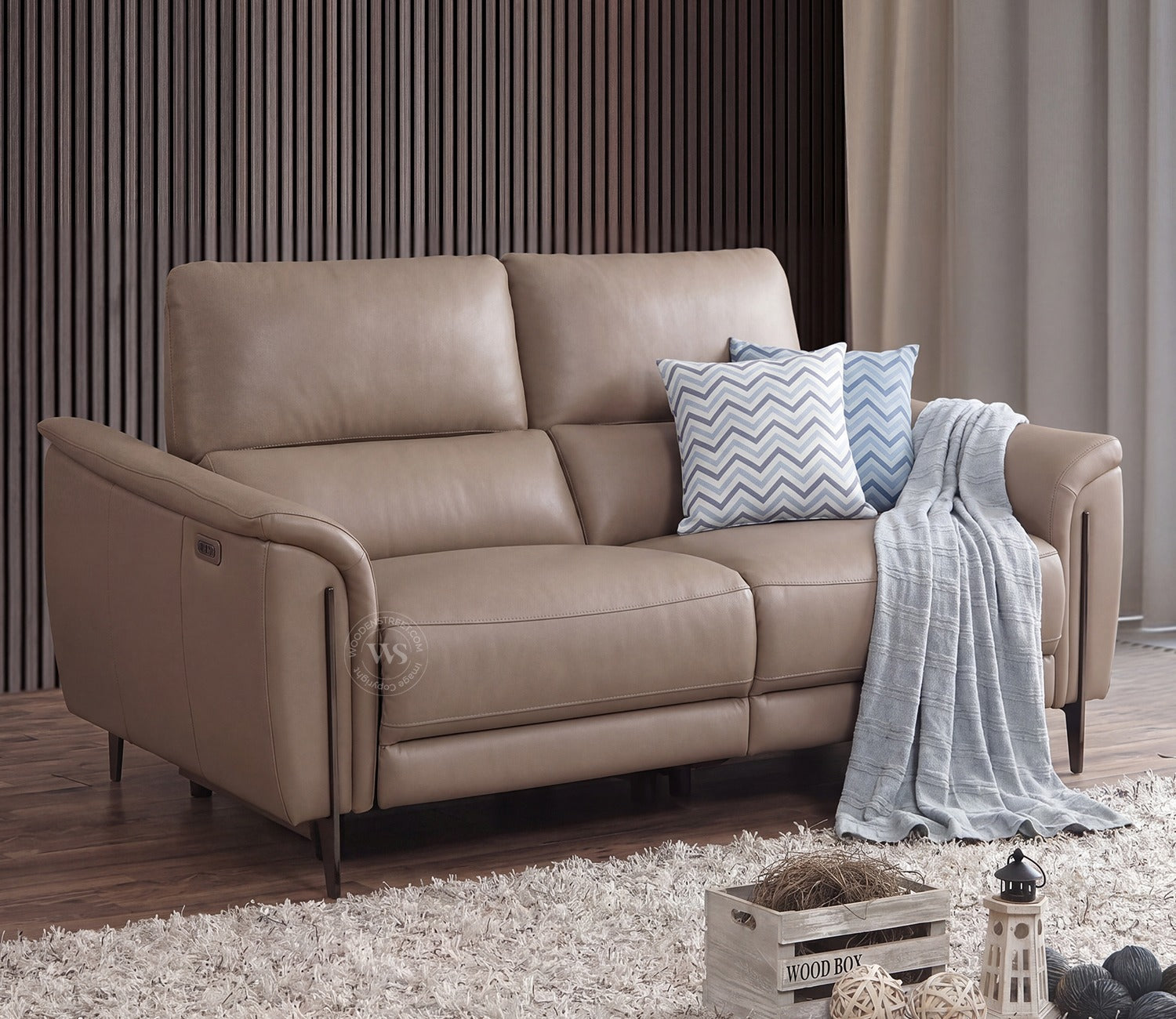 Dennis Luxe Electric Recliner 2 Seater Sofa (Urban Beige)