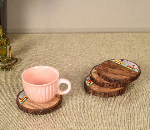 Elephant Parade Round Wooden Coaster Set Of 4