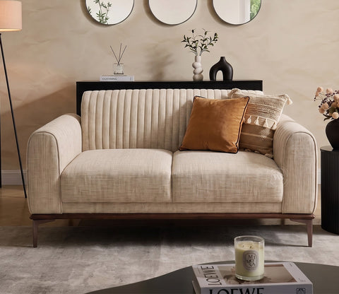 Lorenz 2 Seater Sofa (Cotton, Jade Ivory)
