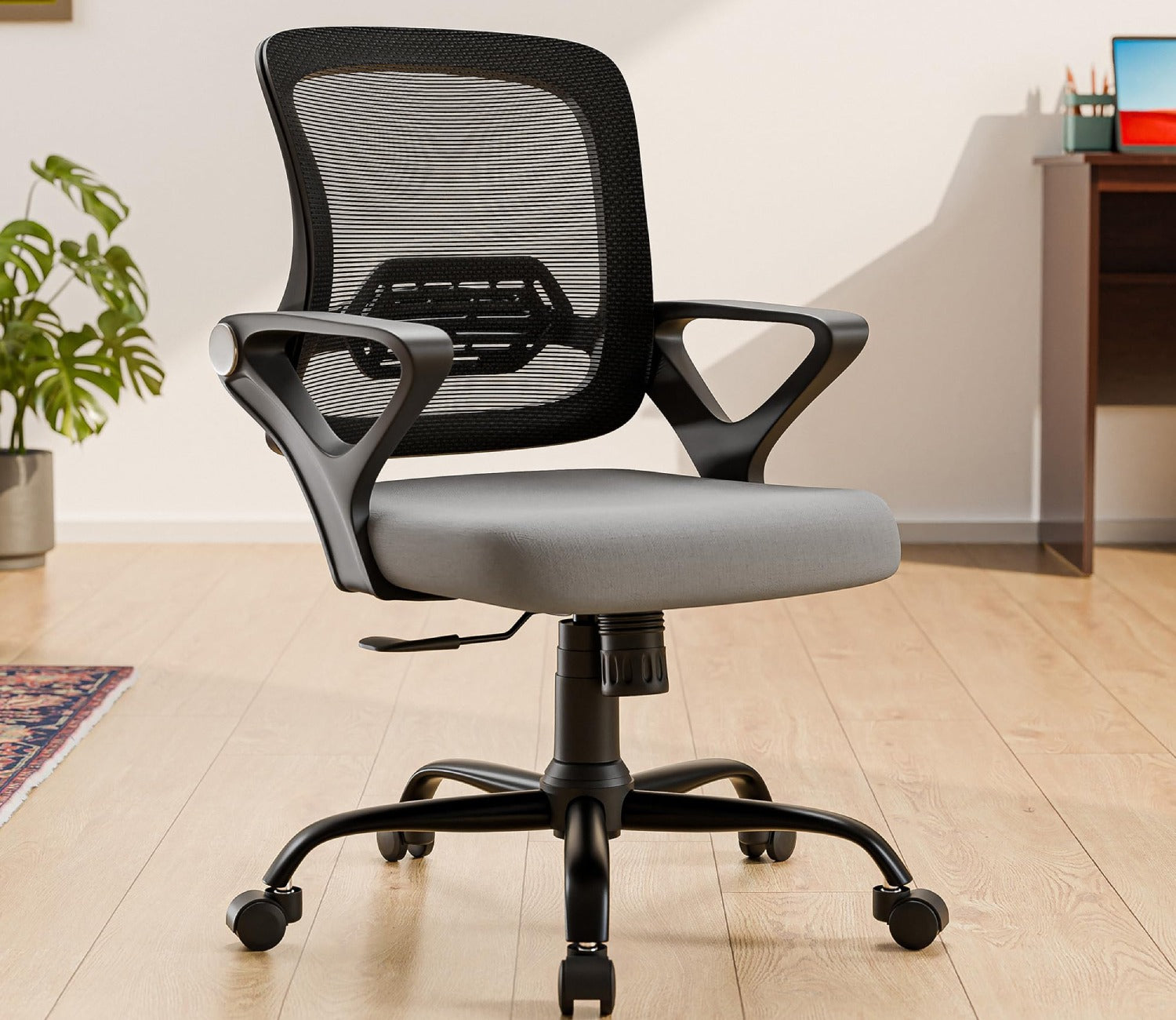Pebble Mid Back Ergonomic Office Chair (Grey)