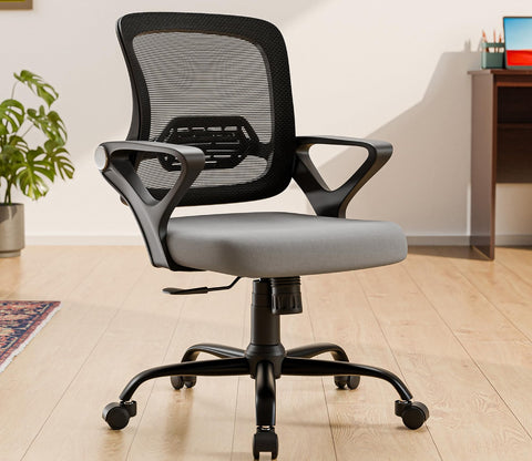 Pebble Mid Back Ergonomic Office Chair (Grey)