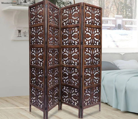Aiba 4 Panel Carved Wooden Partition