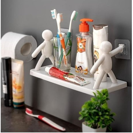 Wall Mounted Plastic Bathroom Shelf