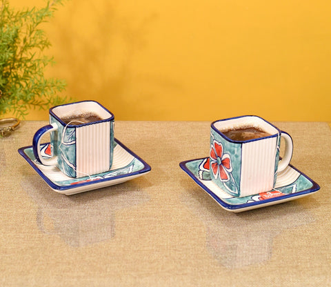 Artic Flowers of Ecstasy Cup and Saucer (Set Of 4)