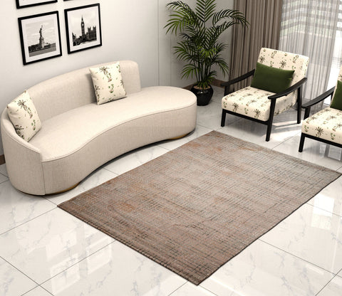Calvo Grey Checkered Carpet (7.5 x 5 Feet)