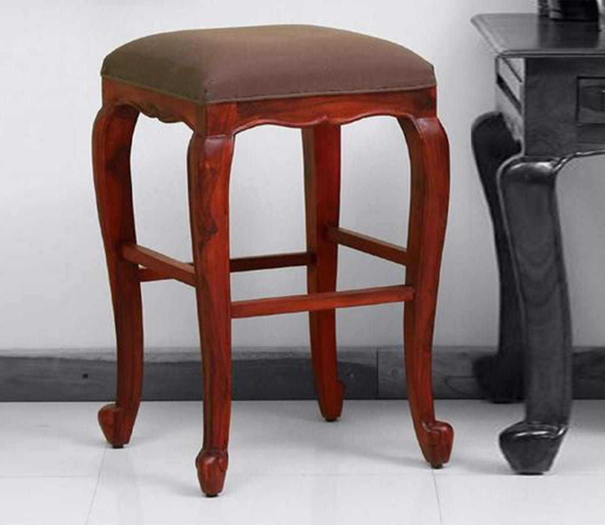 Logan Brown Solid Wood Bar Stool In Honey Oak Finish