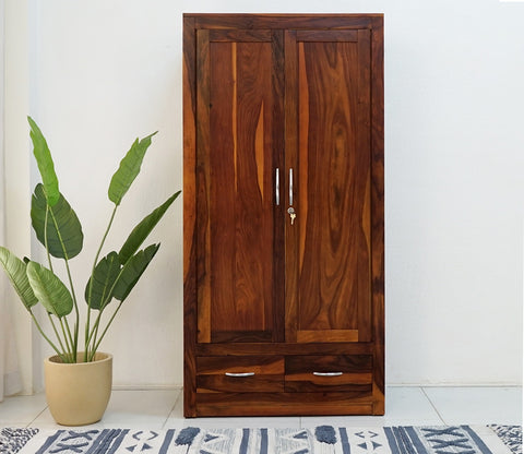 Holden 2 Door Multi Utility Wardrobe (Honey Finish)