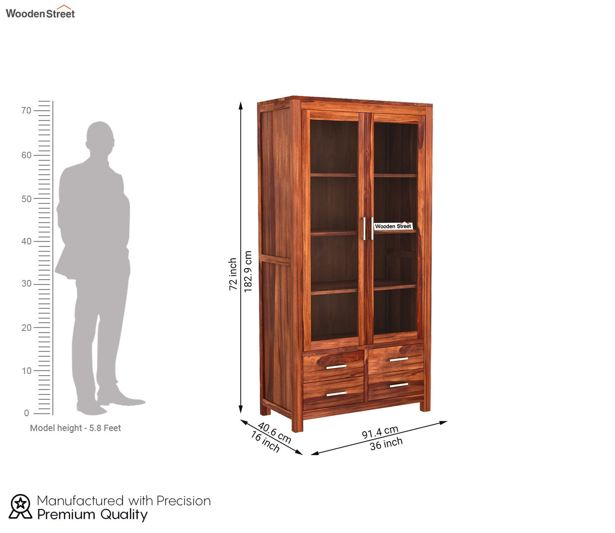 Portus Bookshelf (Honey Finish)