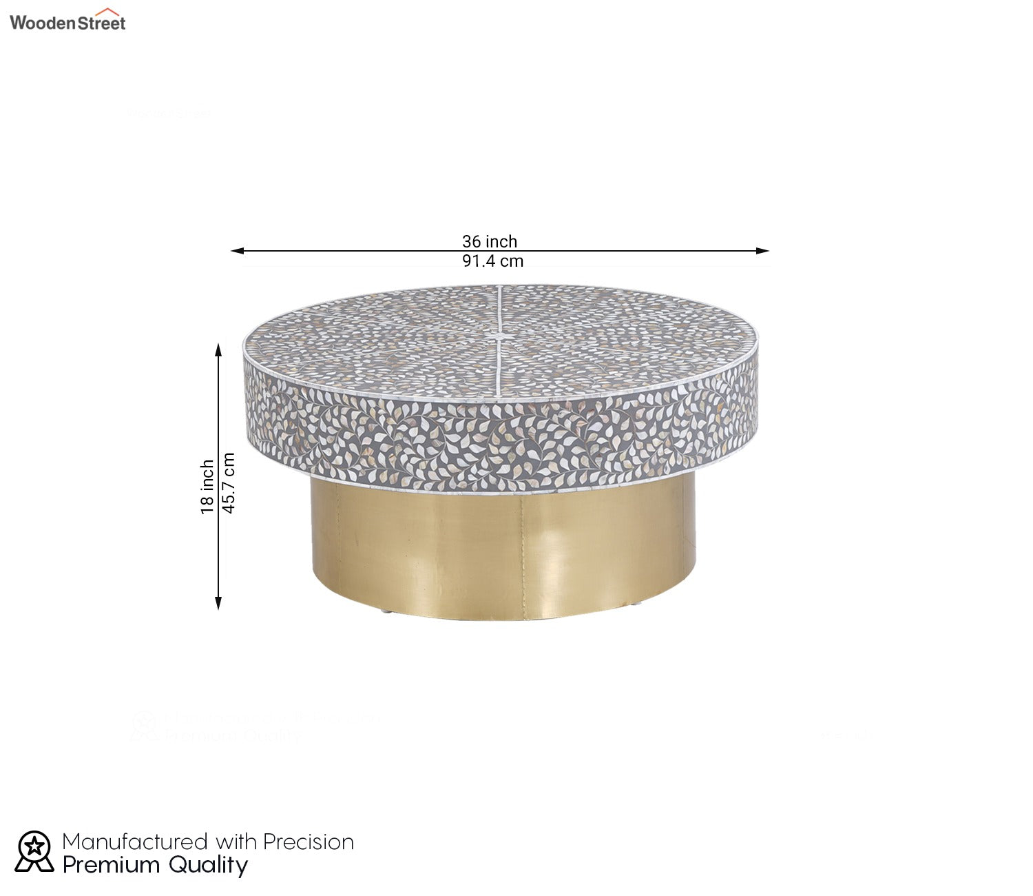 Isla Floral Designed Mother of Pearl Coffee Table