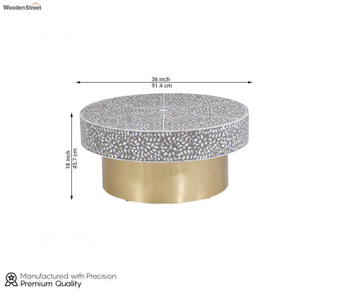 Isla Floral Designed Mother of Pearl Coffee Table