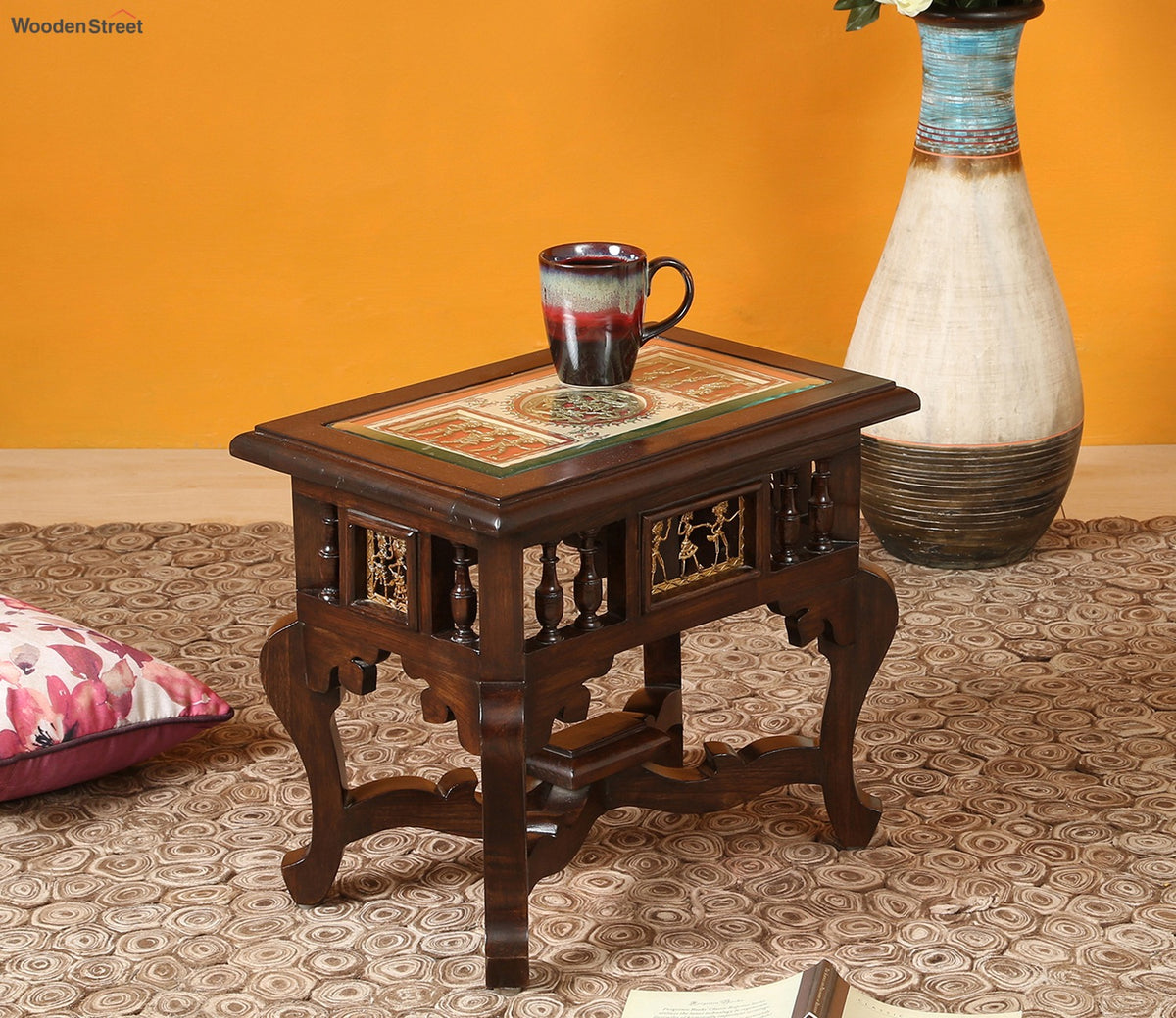 Dark Brown Yuge Square Shape End Table