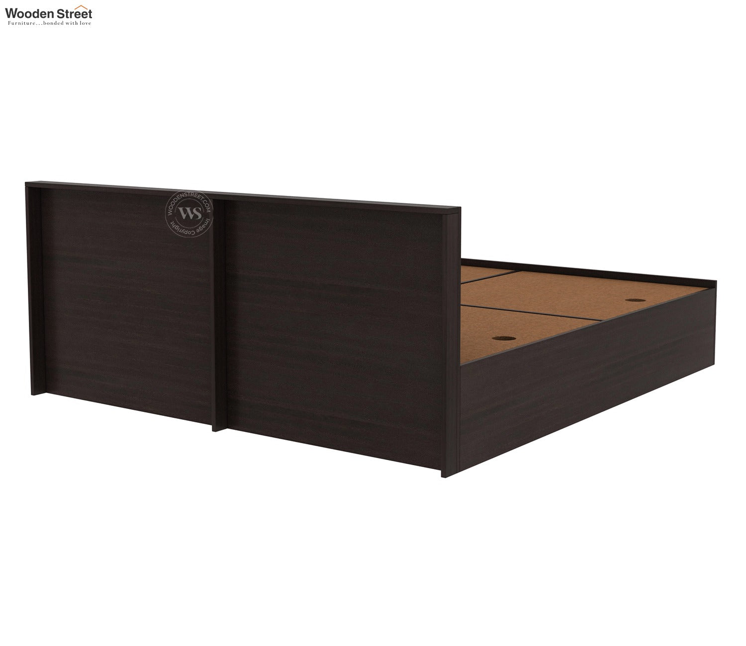 Treaden Premium Engineered Wood Bed With Quad Sectioned Box Storage (Queen Size, Flowery Wenge Finish)