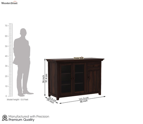Earnville Kitchen Cabinet (Walnut Finish)