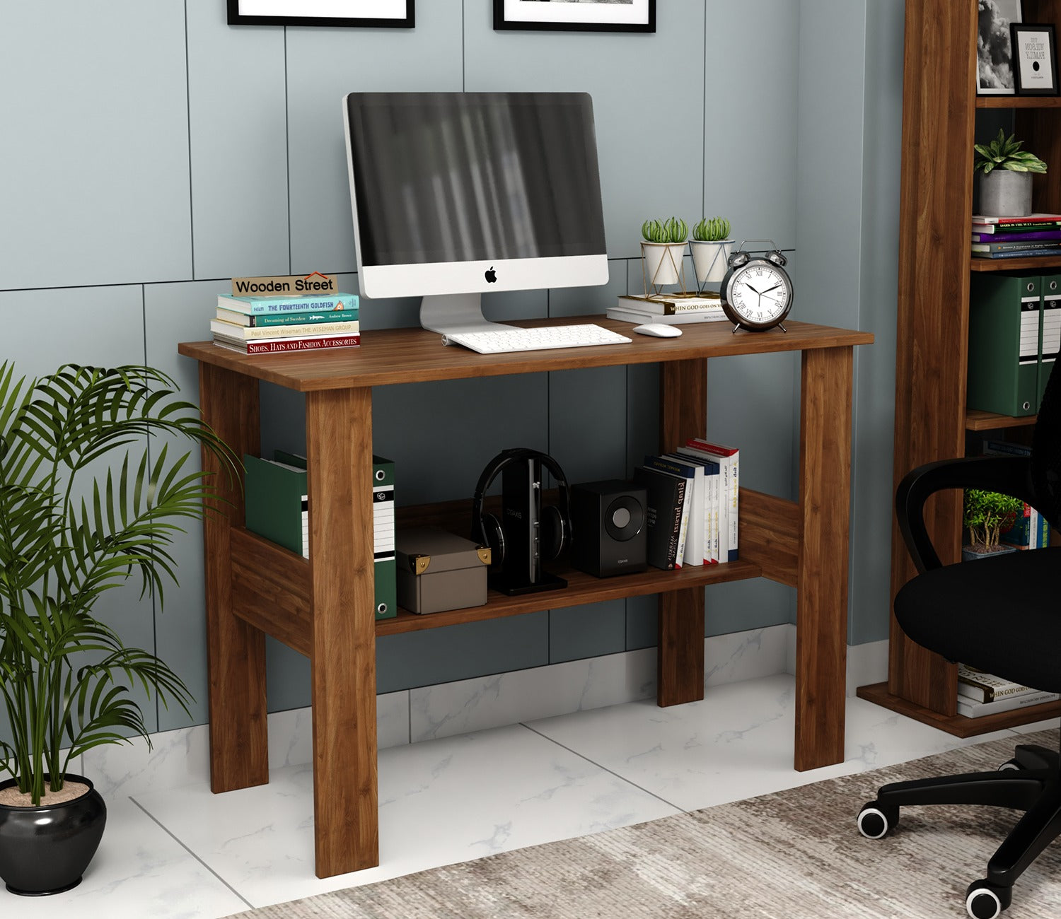 Brook Engineered Wood Study Table (Columbian Walnut Finish)