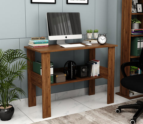 Brook Engineered Wood Study Table (Columbian Walnut Finish)