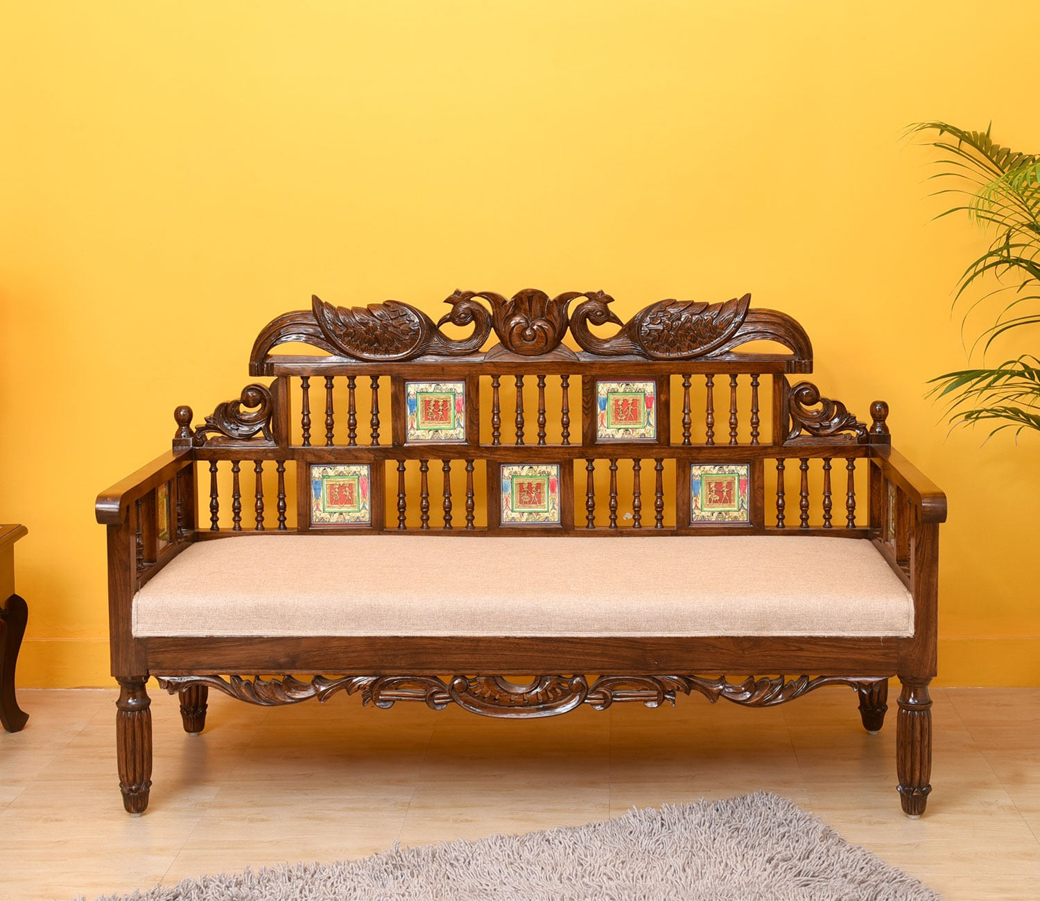 Mallika Takth in Teakwood with Walnut Finish