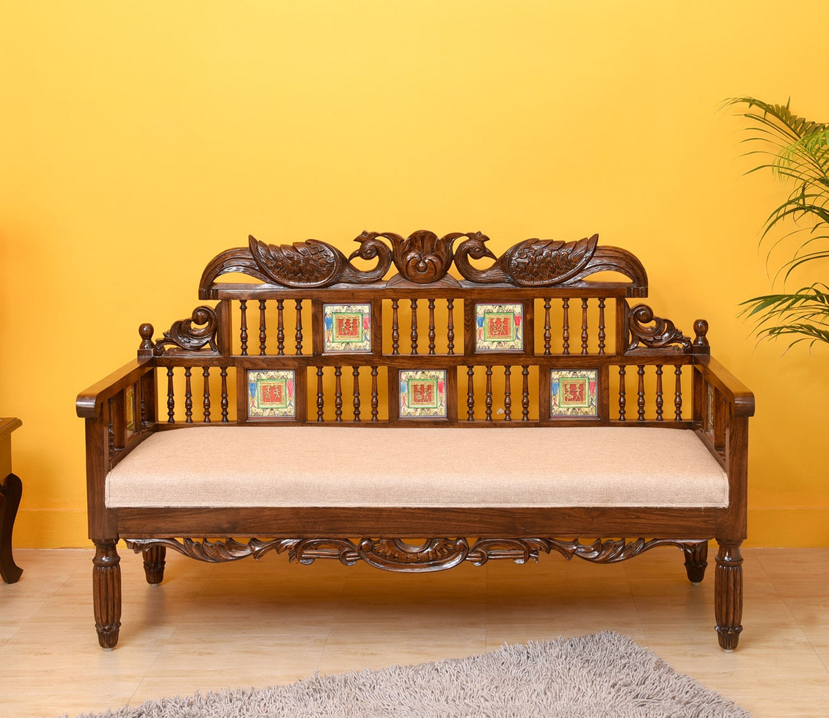 Mallika Takth in Teakwood with Walnut Finish