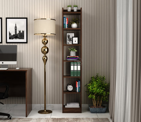 Granger Engineered Wood Book Shelf With Open Storage (Columbian Walnut Finish)