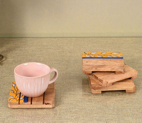 Honeydew Hand Painted Coaster Set Of 4