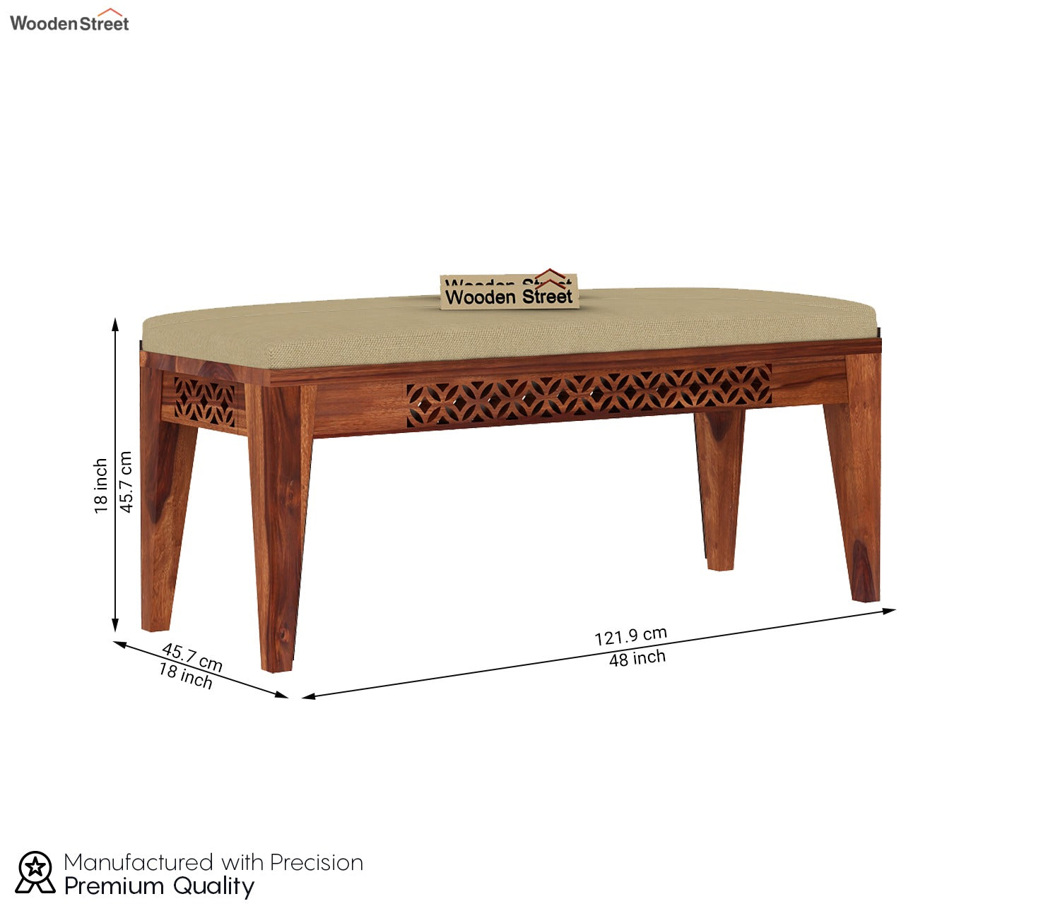 Cambrey Bench without Backrest (Honey Finish)